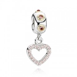 Charms zawieszka Pandora 790590RHL Walentynka srebro 925, złoto 14k, rodolit