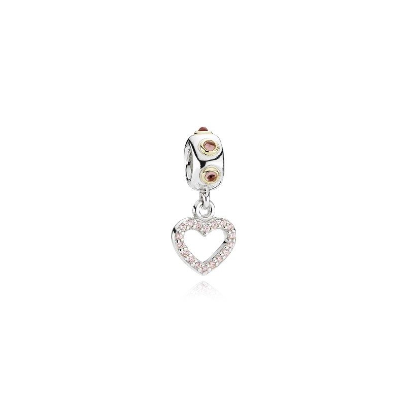 Charms zawieszka Pandora 790590RHL Walentynka srebro 925, złoto 14k, rodolit