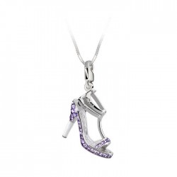 Charms zawieszka Glamour World fioletowa szpilka Swarovski, srebro 925