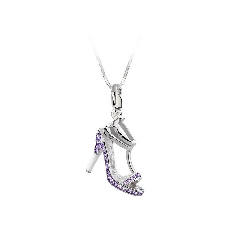 Charms zawieszka Glamour World fioletowa szpilka Swarovski, srebro 925