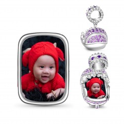 Charms personalizowany zawieszka wózek dla mamy + grawer, srebro 925, cyrkonia sześcienna