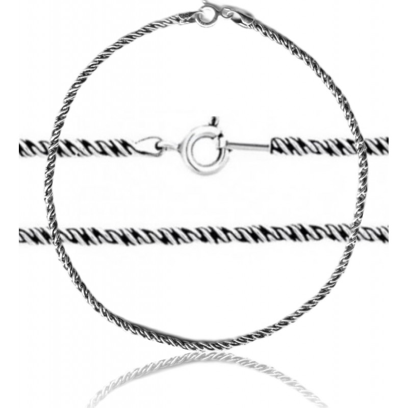 Bransoleta męska bransoletka unikatowy splot Torchion torsion 2,5mm , srebro 925 unisex
