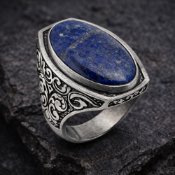 Sygnet męski TITAN – lapis lazuli 28 ct | srebro 925