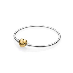 Bransoletka bangle Pandora Moments z zapięciem w kształcie serca 567163