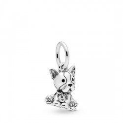 Charms - zawieszka oksydowany buldog, srebro 925