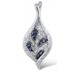 Zawieszka brylantowa harmonia, 82x diament 0,18ct, 8xszafir, 14-karatowe złoto